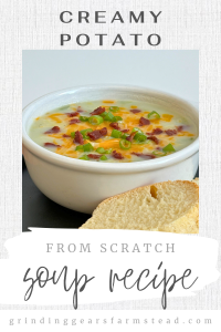 Pinterest Pin for Creamy Potato Soup recipe.