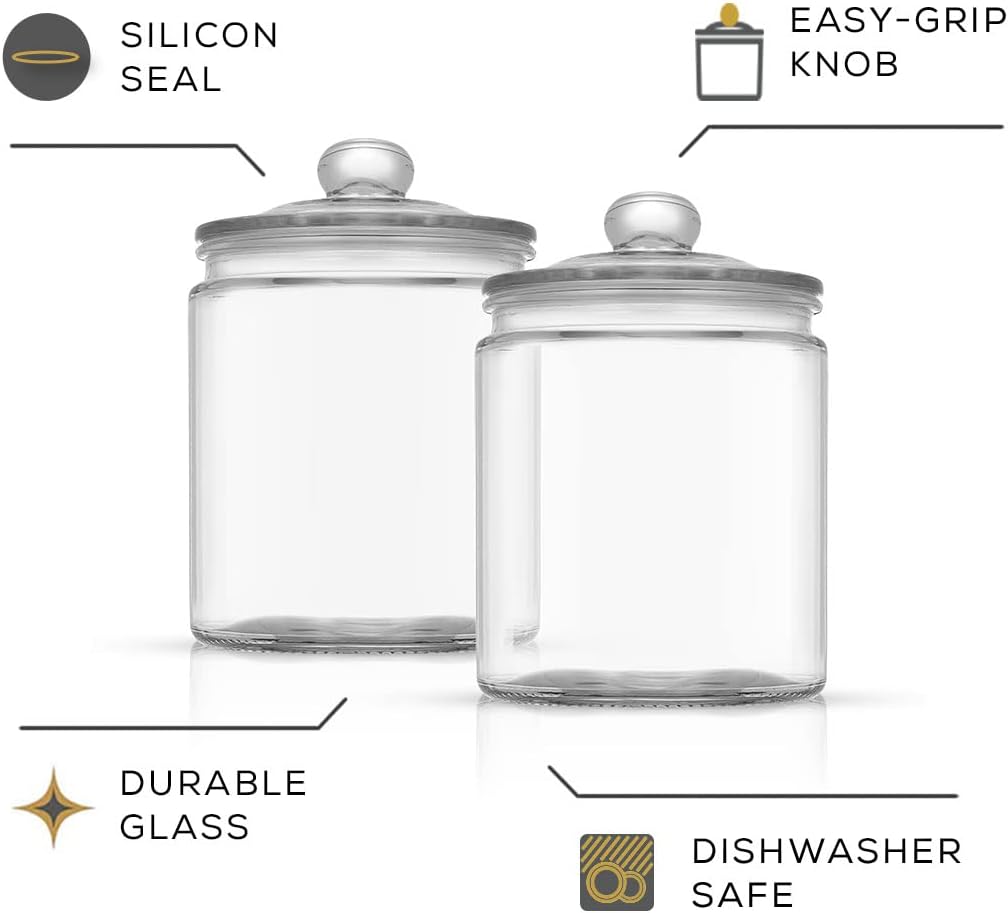 Two glass jars with air-tight lids.