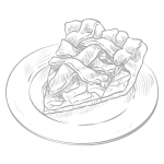 Piece of pie on a plate