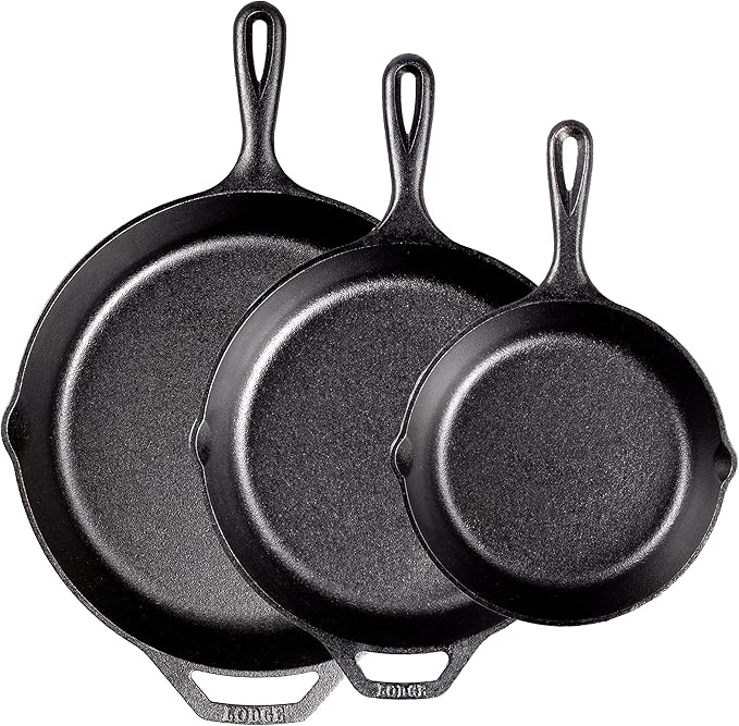 Set of three Cast Iron Skillet